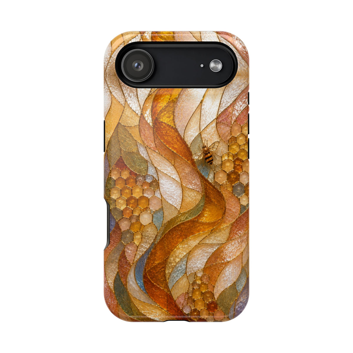 Abstract Amber Mosaic Phone Case — Magnetic Impact-Resistant iPhone Cover