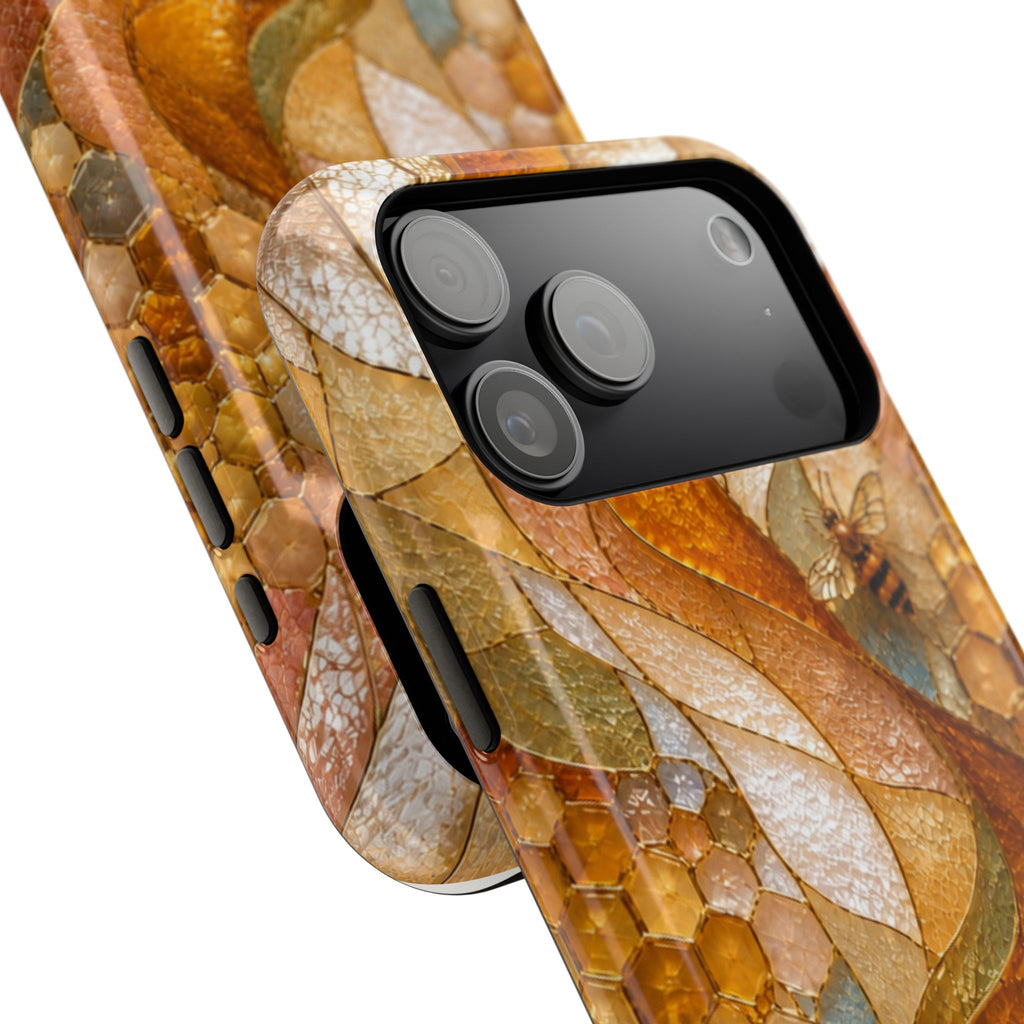 Abstract Amber Mosaic Phone Case — Magnetic Impact-Resistant iPhone Cover