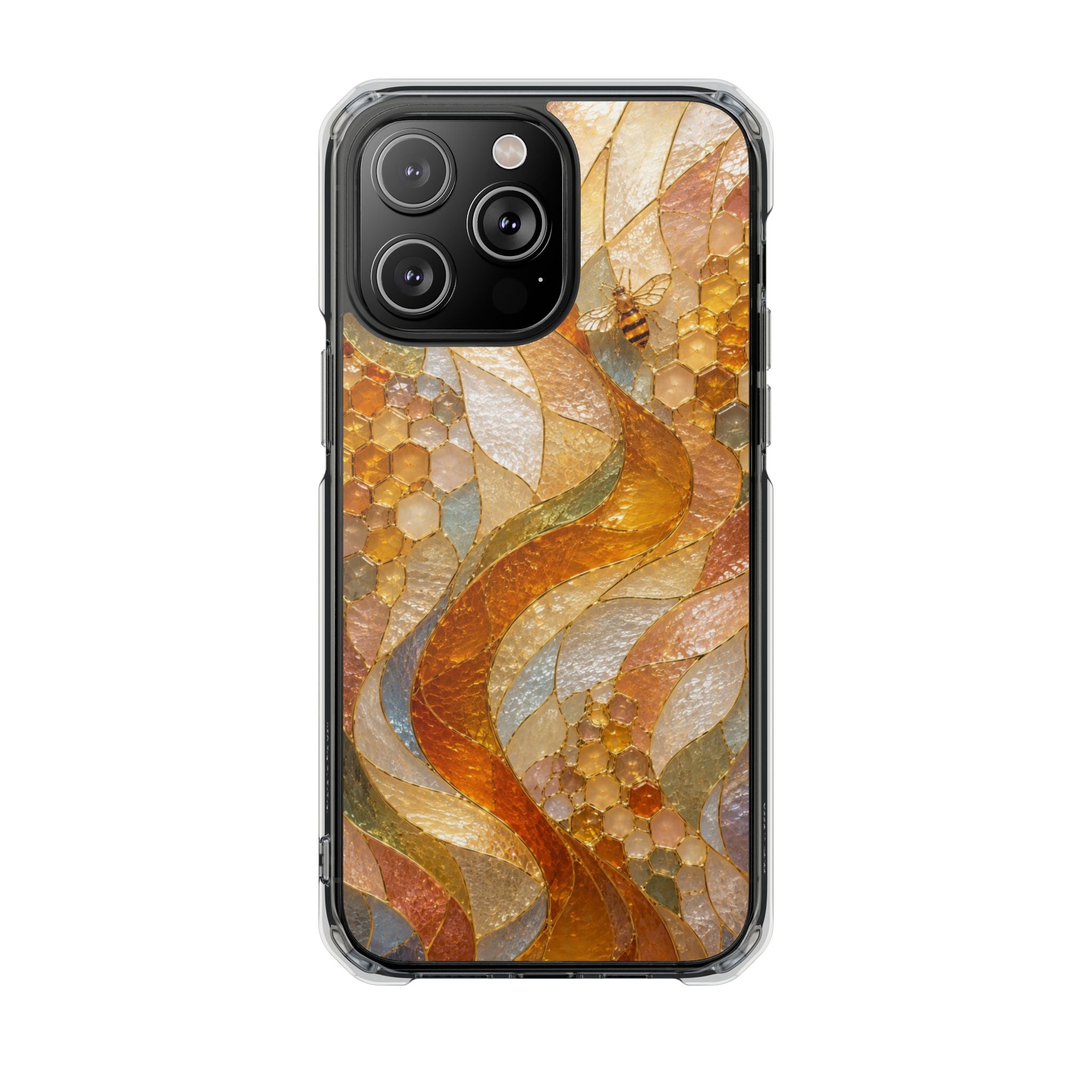Clear Magnetic Phone Case — Autumn Mosaic Swirl Design