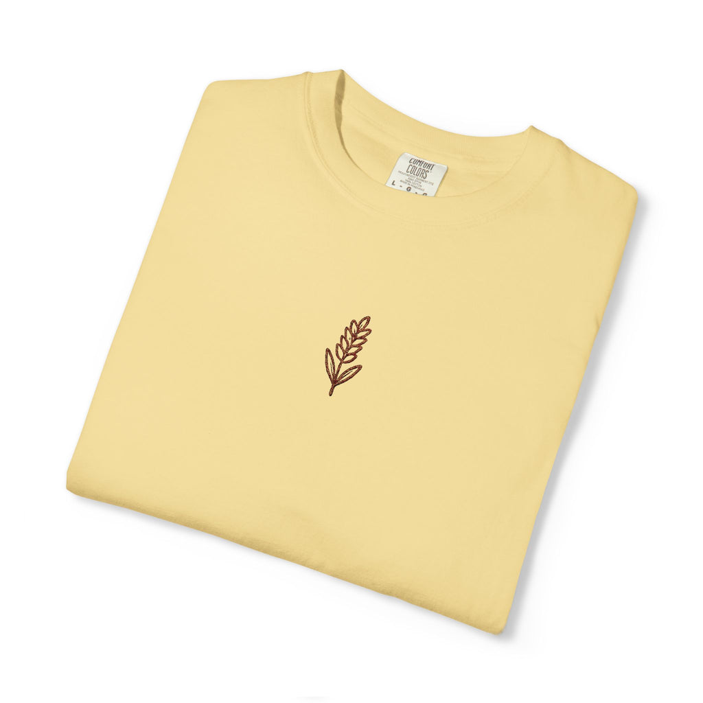 Christian Wheat Embroidered T-Shirt | Fall Comfort Colors Tee | Daily Bread Faith Shirt | Minimal Christian Fall Shirt