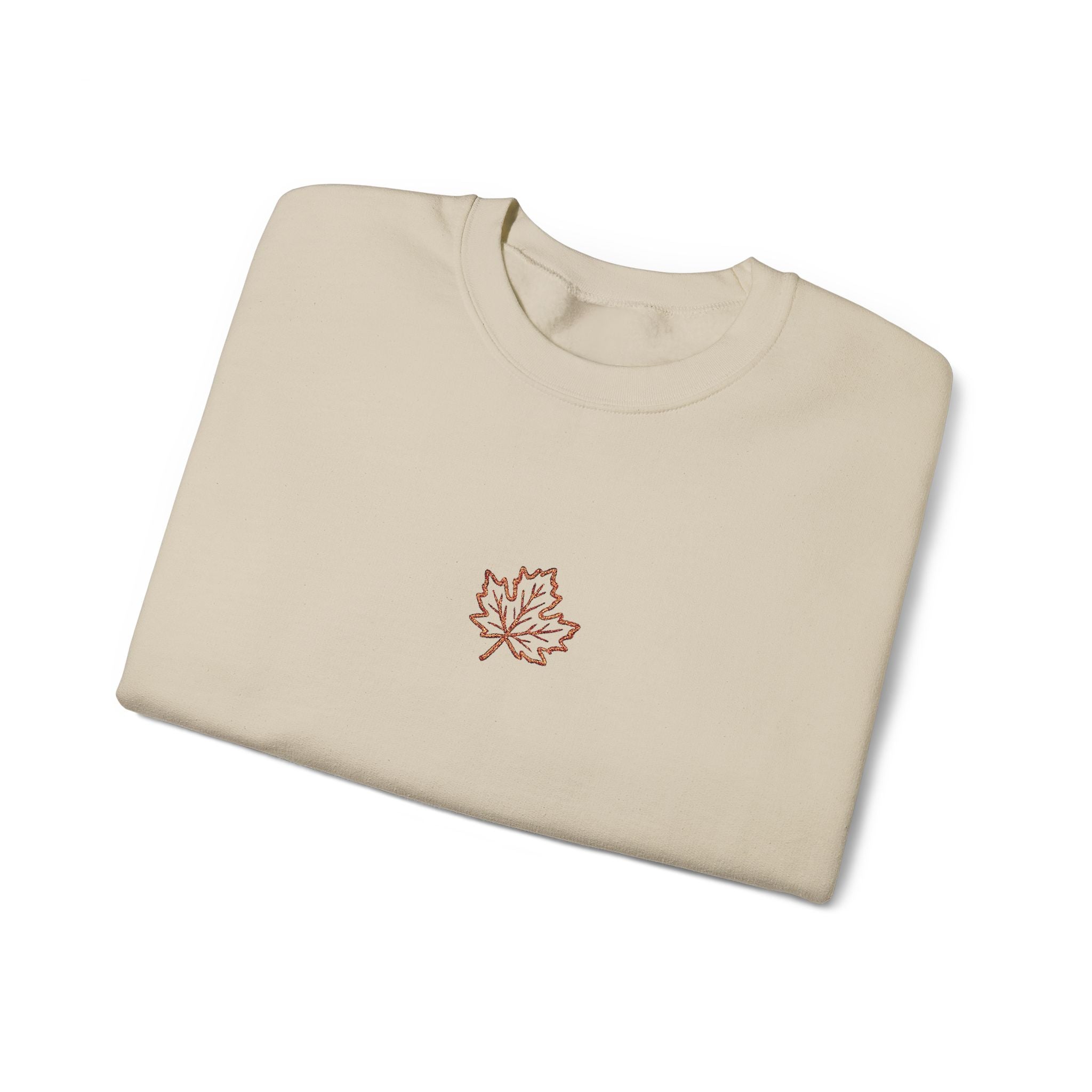 Embroidered Maple Leaf Crewneck Sweatshirt | Christian Fall Pullover | Minimal Autumn Sweatshirt | Cozy Faith Inspired Sweater