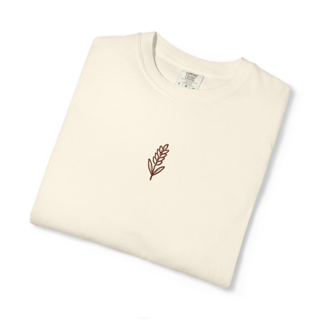 Christian Wheat Embroidered T-Shirt | Fall Comfort Colors Tee | Daily Bread Faith Shirt | Minimal Christian Fall Shirt