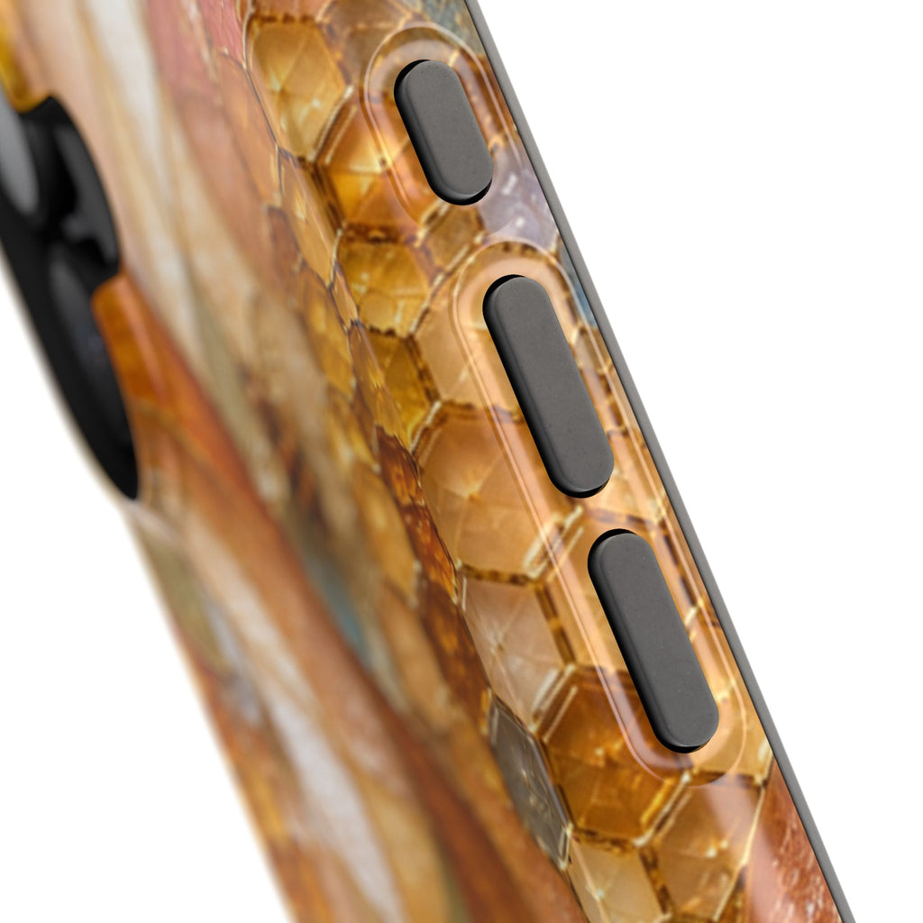 Abstract Amber Mosaic Phone Case — Magnetic Impact-Resistant iPhone Cover
