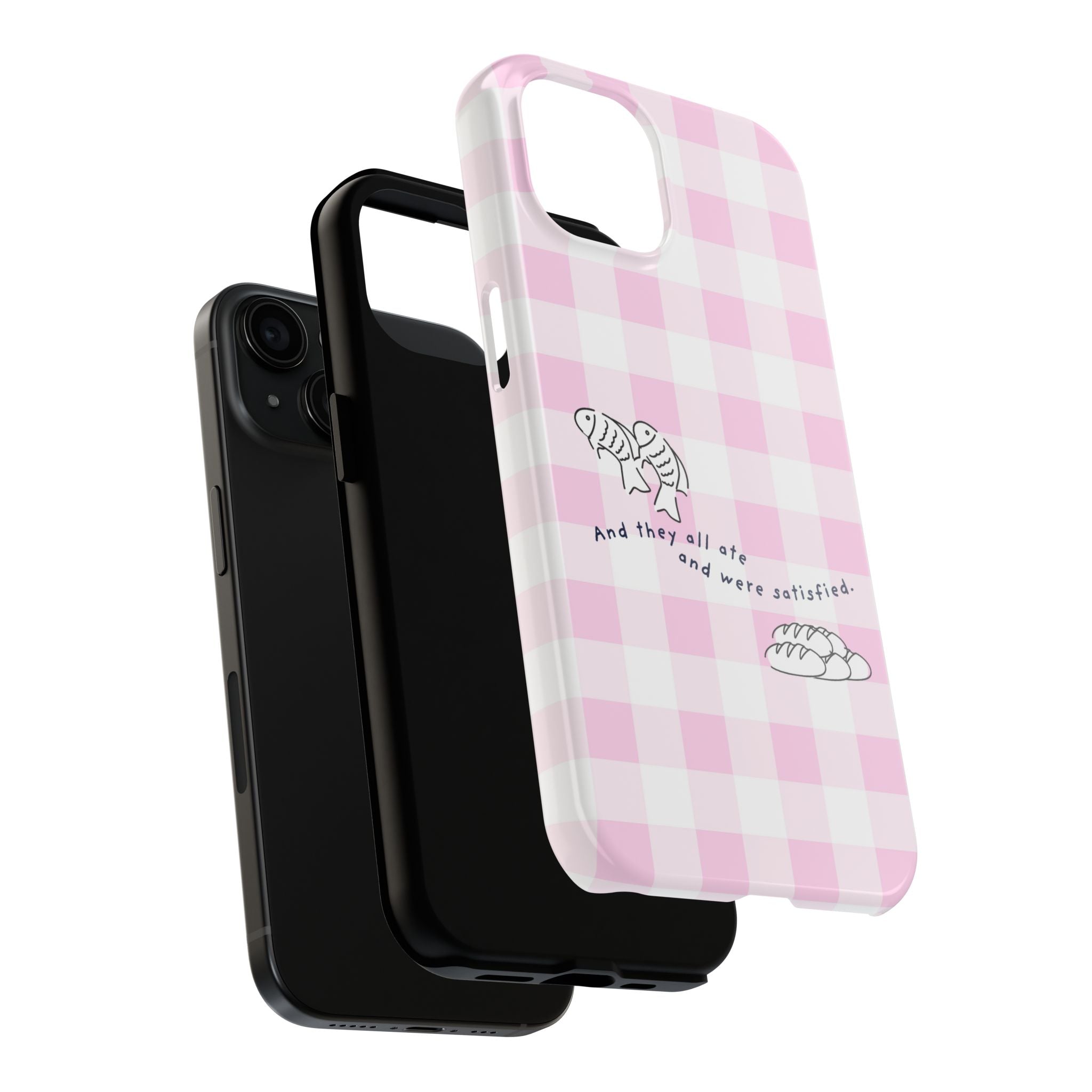 FISH AND LOAVES Gingham Phone Case (Pink)