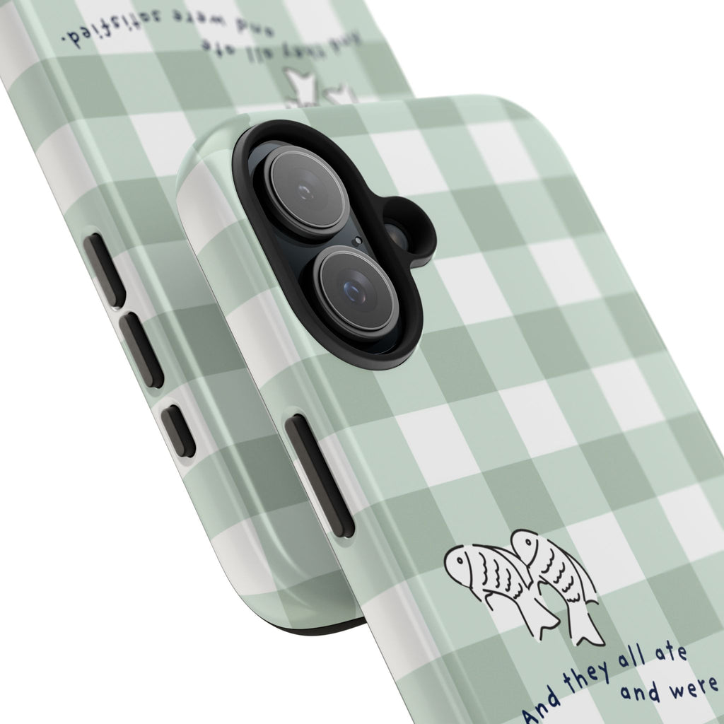 FISH AND LOAVES Gingham Phone Case (Green)