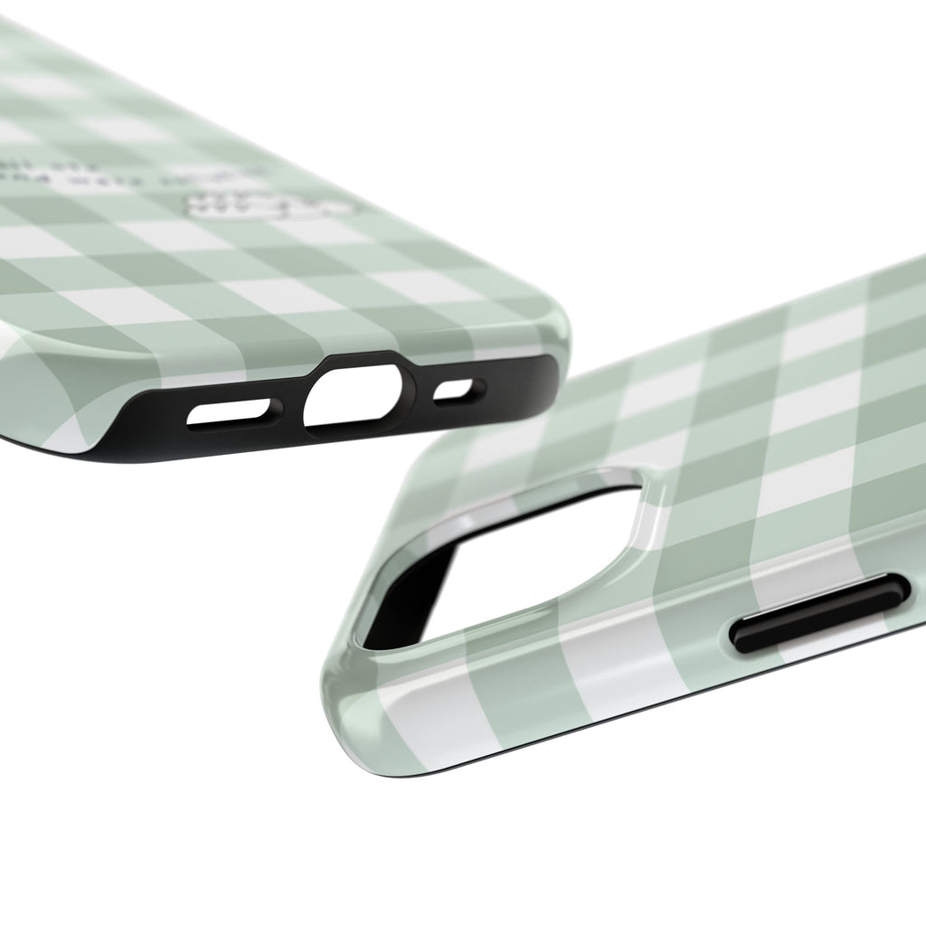 FISH AND LOAVES Gingham Phone Case (Green)