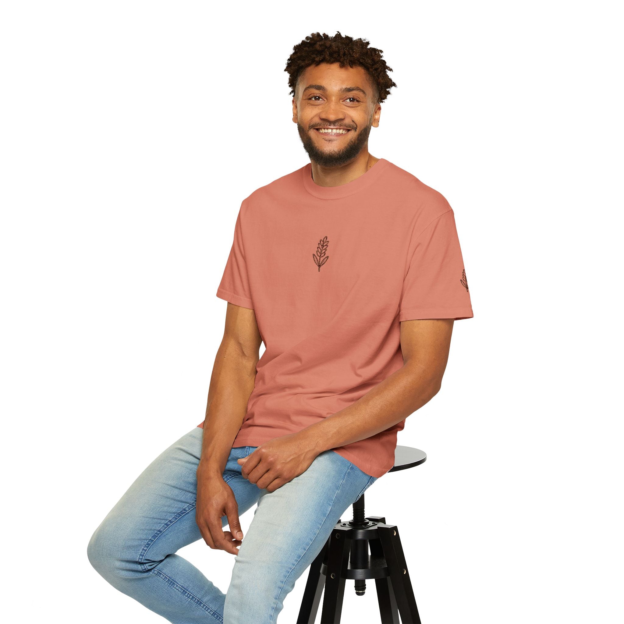 Christian Wheat Embroidered T-Shirt | Fall Comfort Colors Tee | Daily Bread Faith Shirt | Minimal Christian Fall Shirt