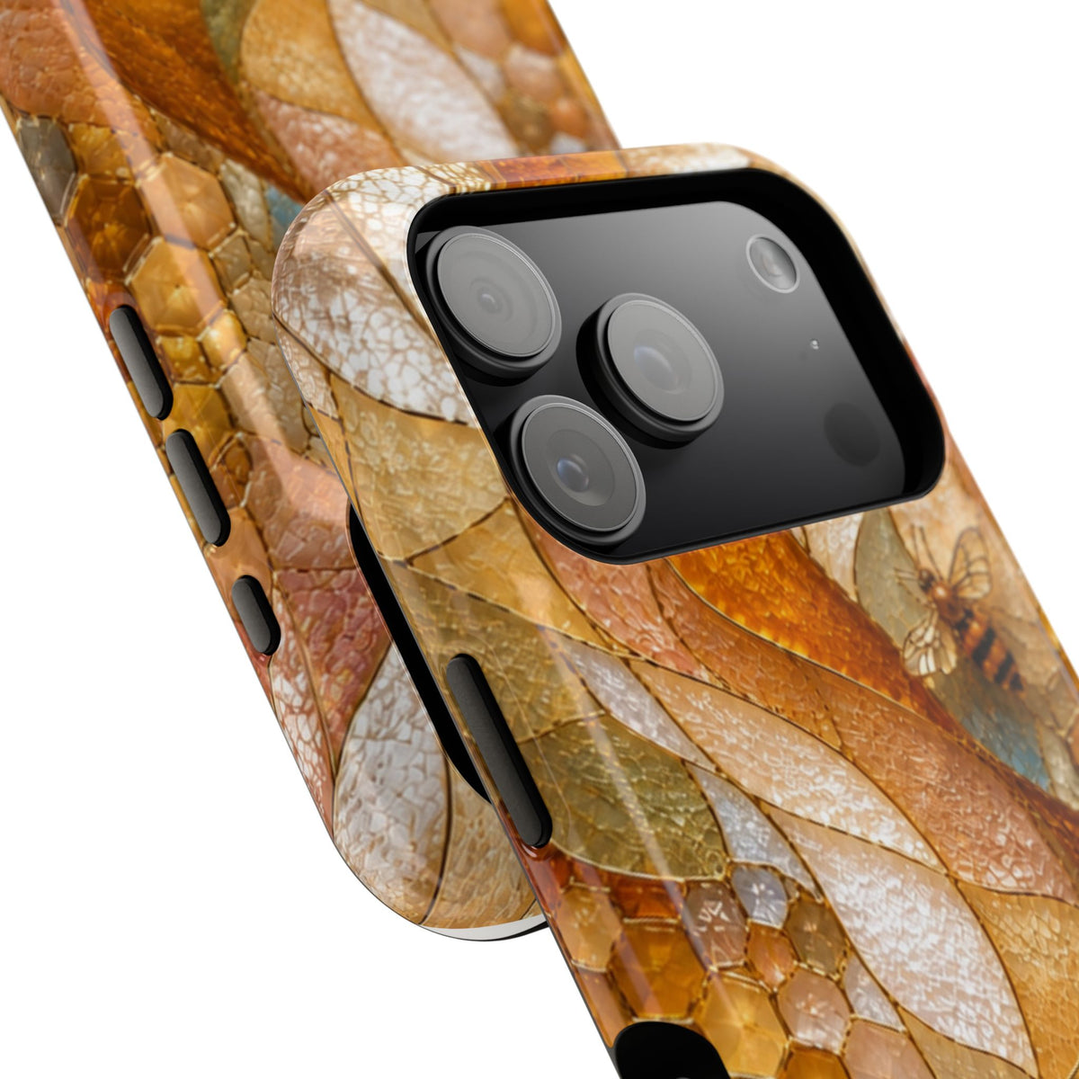 Abstract Amber Mosaic Phone Case — Magnetic Impact-Resistant iPhone Cover