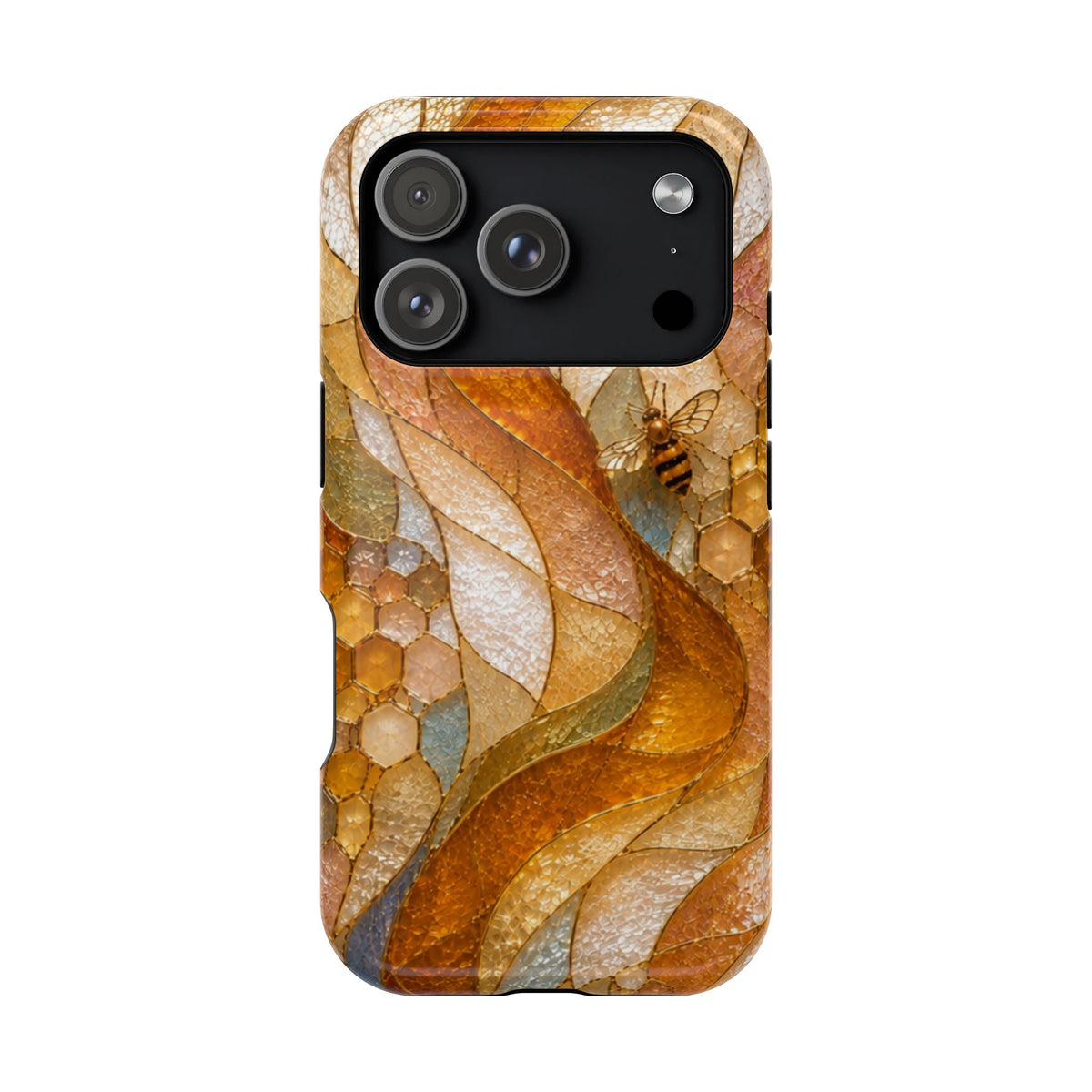 Abstract Amber Mosaic Phone Case — Magnetic Impact-Resistant iPhone Cover