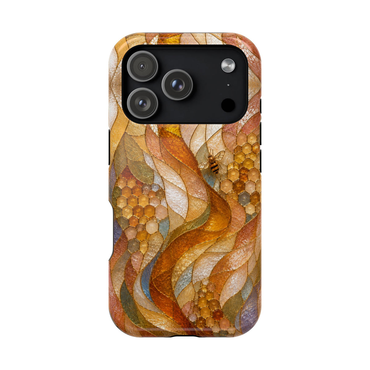 Abstract Amber Mosaic Phone Case — Magnetic Impact-Resistant iPhone Cover
