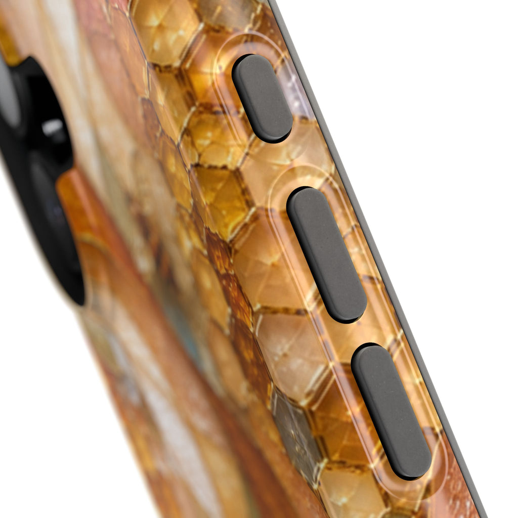 Abstract Amber Mosaic Phone Case — Magnetic Impact-Resistant iPhone Cover