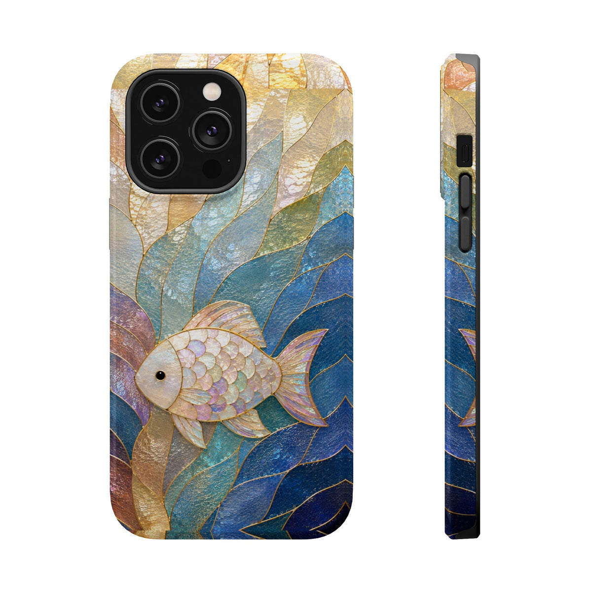 Fish Mosaic Magnetic Phone Case — Impact-Resistant Ocean Art
