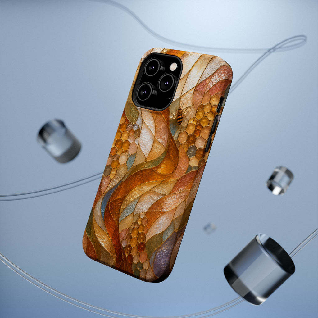Abstract Amber Mosaic Phone Case — Magnetic Impact-Resistant iPhone Cover
