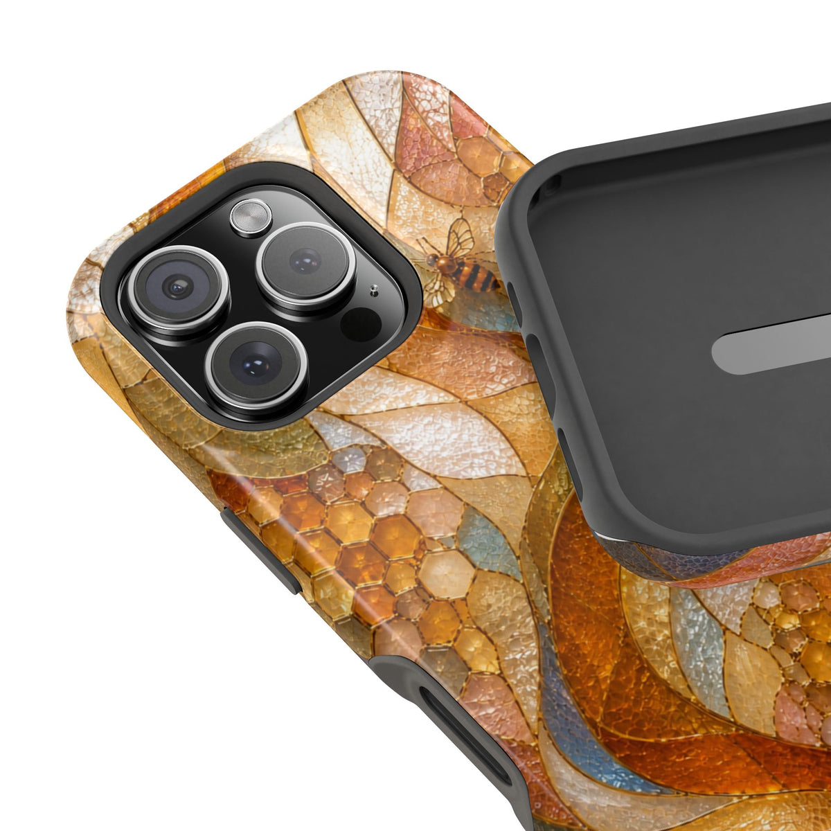 Abstract Amber Mosaic Phone Case — Magnetic Impact-Resistant iPhone Cover