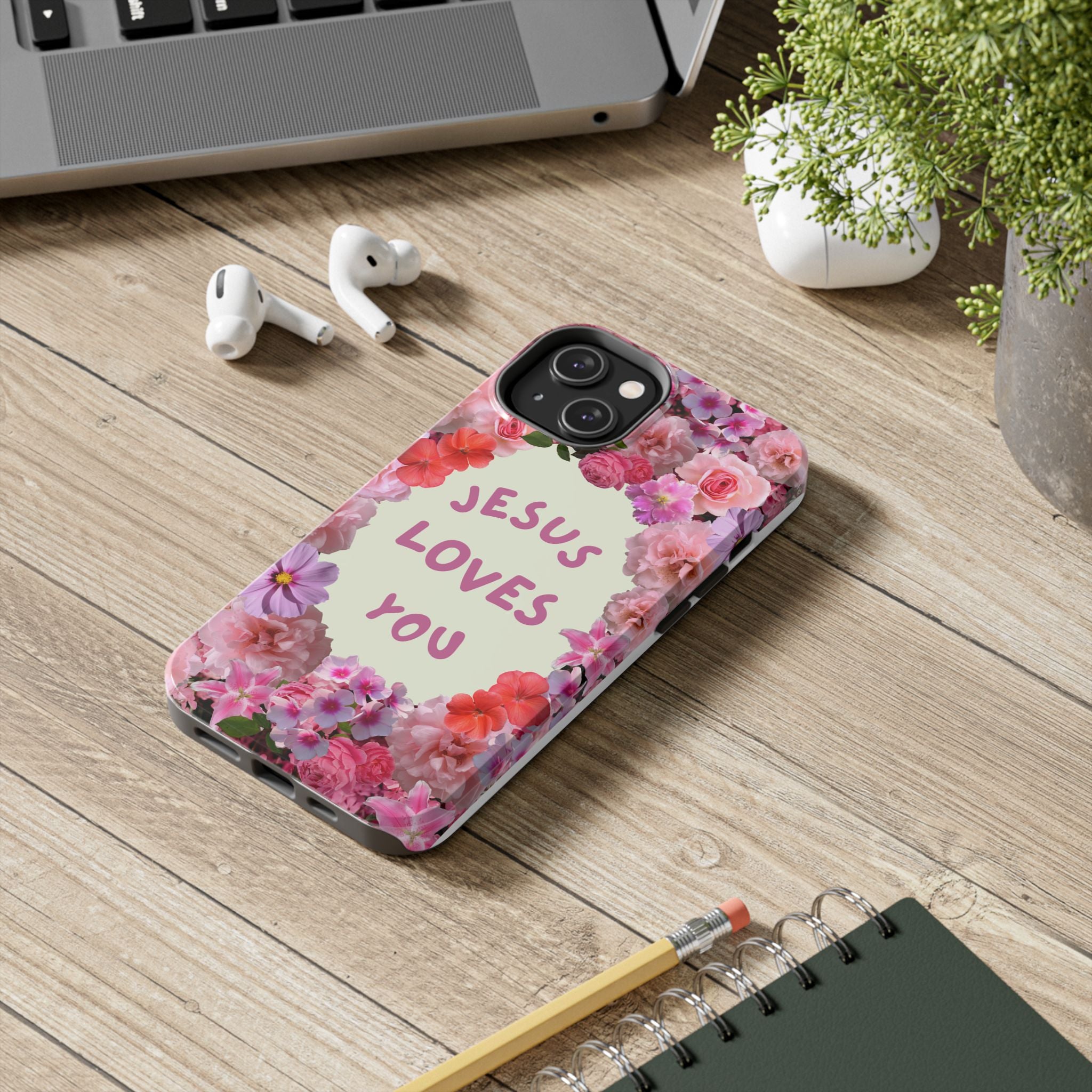JESUS LOVES YOU Phone Case (Pink)