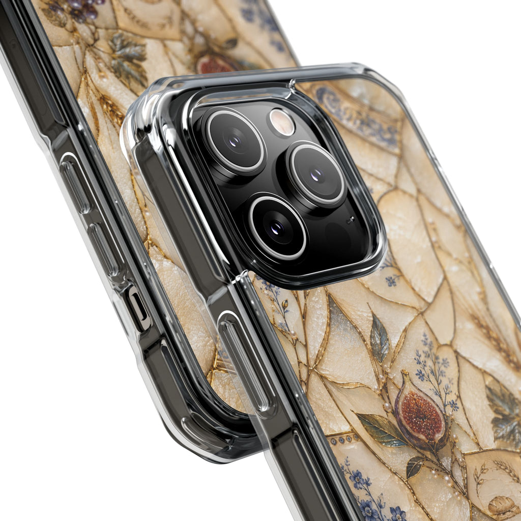 Floral Mosaic Magnetic Clear Phone Case