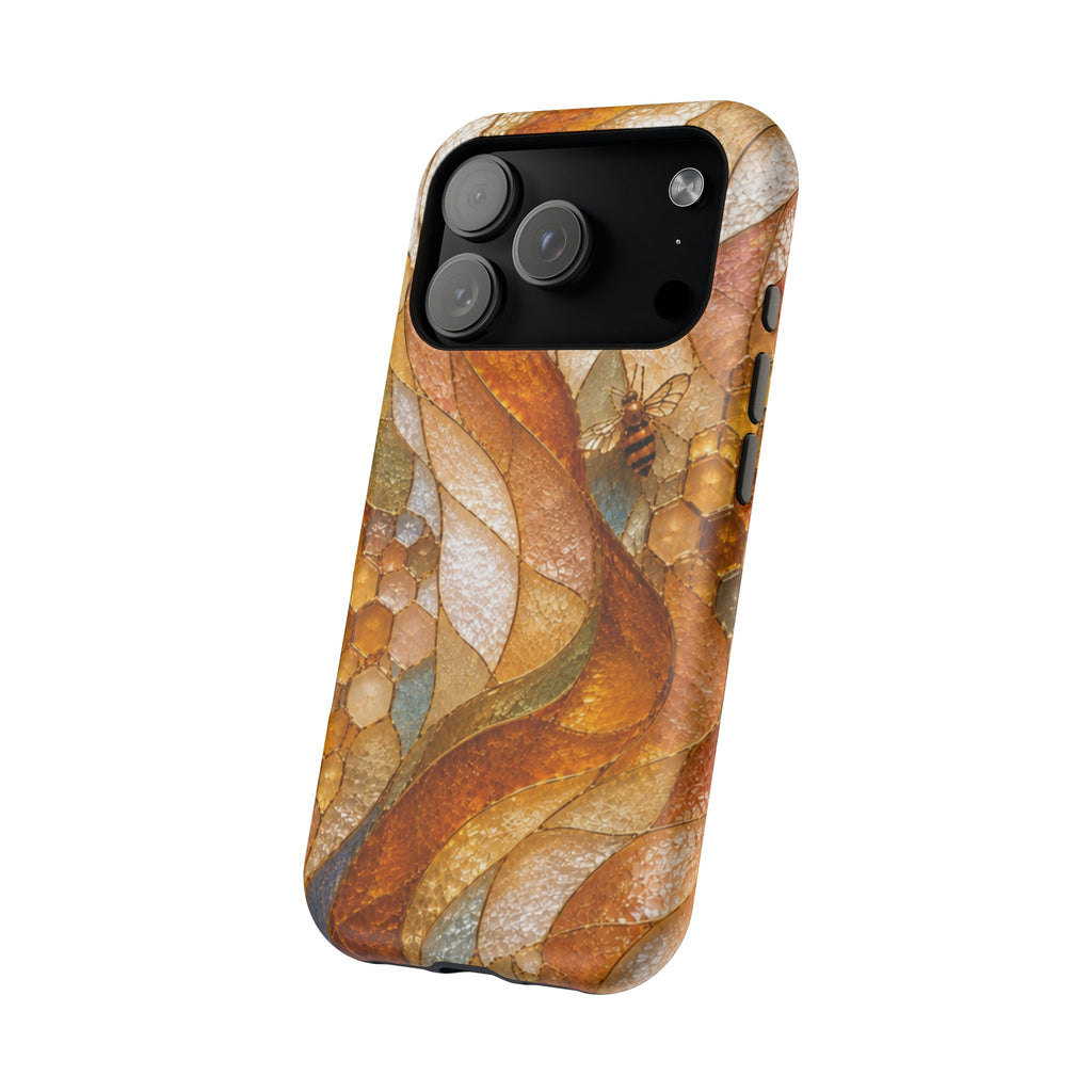 Abstract Amber Mosaic Phone Case — Magnetic Impact-Resistant iPhone Cover