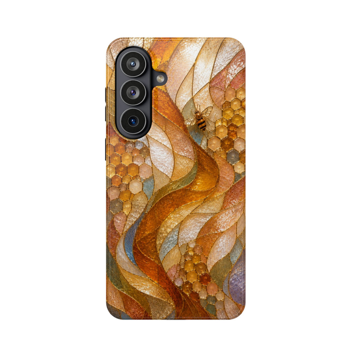 Abstract Amber Mosaic Phone Case — Magnetic Impact-Resistant iPhone Cover