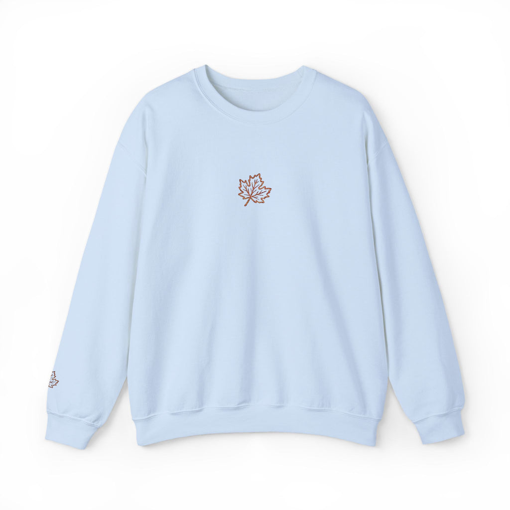 Embroidered Maple Leaf Crewneck Sweatshirt | Christian Fall Pullover | Minimal Autumn Sweatshirt | Cozy Faith Inspired Sweater