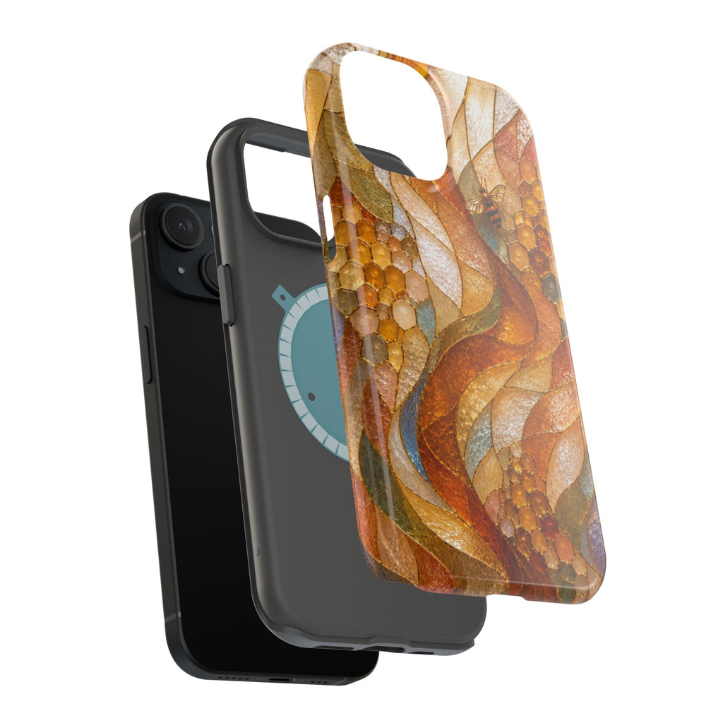 Abstract Amber Mosaic Phone Case — Magnetic Impact-Resistant iPhone Cover