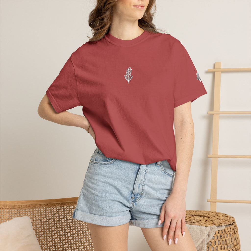 Christian Wheat Embroidered T-Shirt | Fall Comfort Colors Tee | Daily Bread Faith Shirt | Minimal Christian Fall Shirt