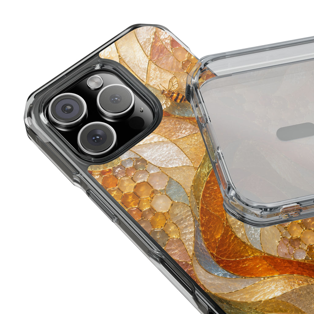 Clear Magnetic Phone Case — Autumn Mosaic Swirl Design