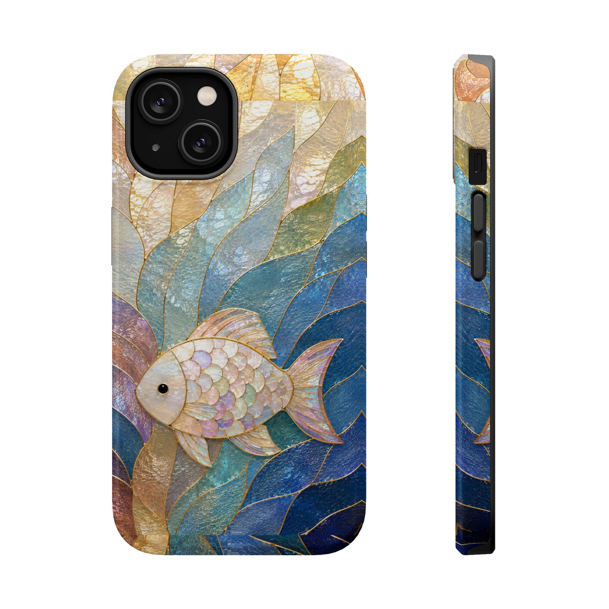 Fish Mosaic Magnetic Phone Case — Impact-Resistant Ocean Art