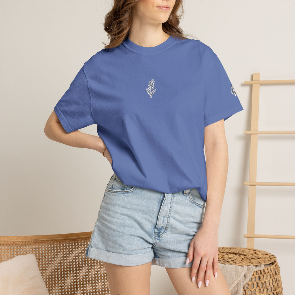 Christian Wheat Embroidered T-Shirt | Fall Comfort Colors Tee | Daily Bread Faith Shirt | Minimal Christian Fall Shirt