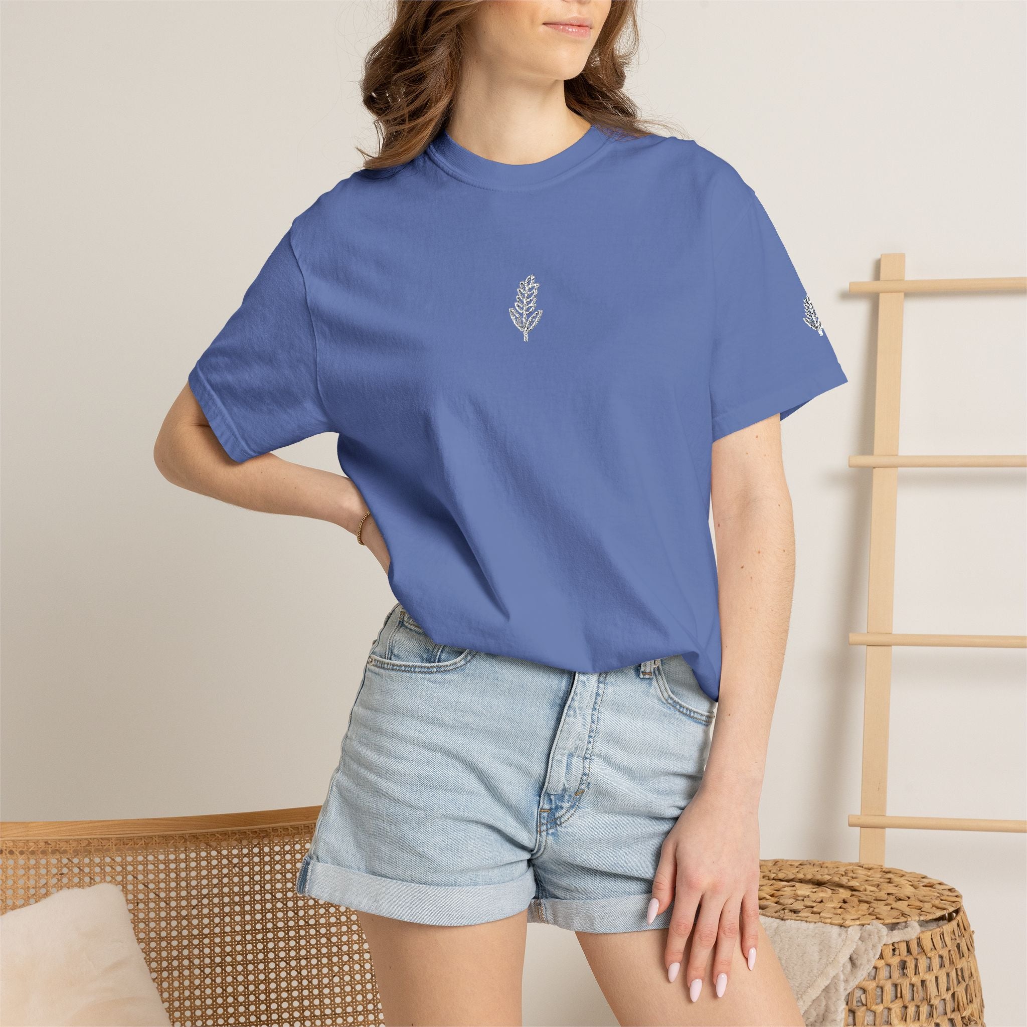 Christian Wheat Embroidered T-Shirt | Fall Comfort Colors Tee | Daily Bread Faith Shirt | Minimal Christian Fall Shirt