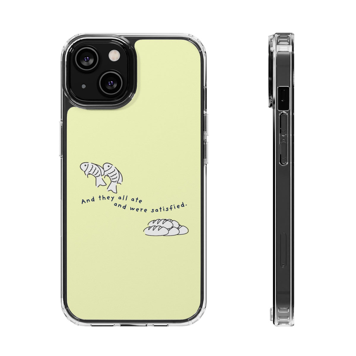 Clear Magnetic Phone Case Fish and Loaves iPhone Case, Butter Yellow Coastal Faith Cover