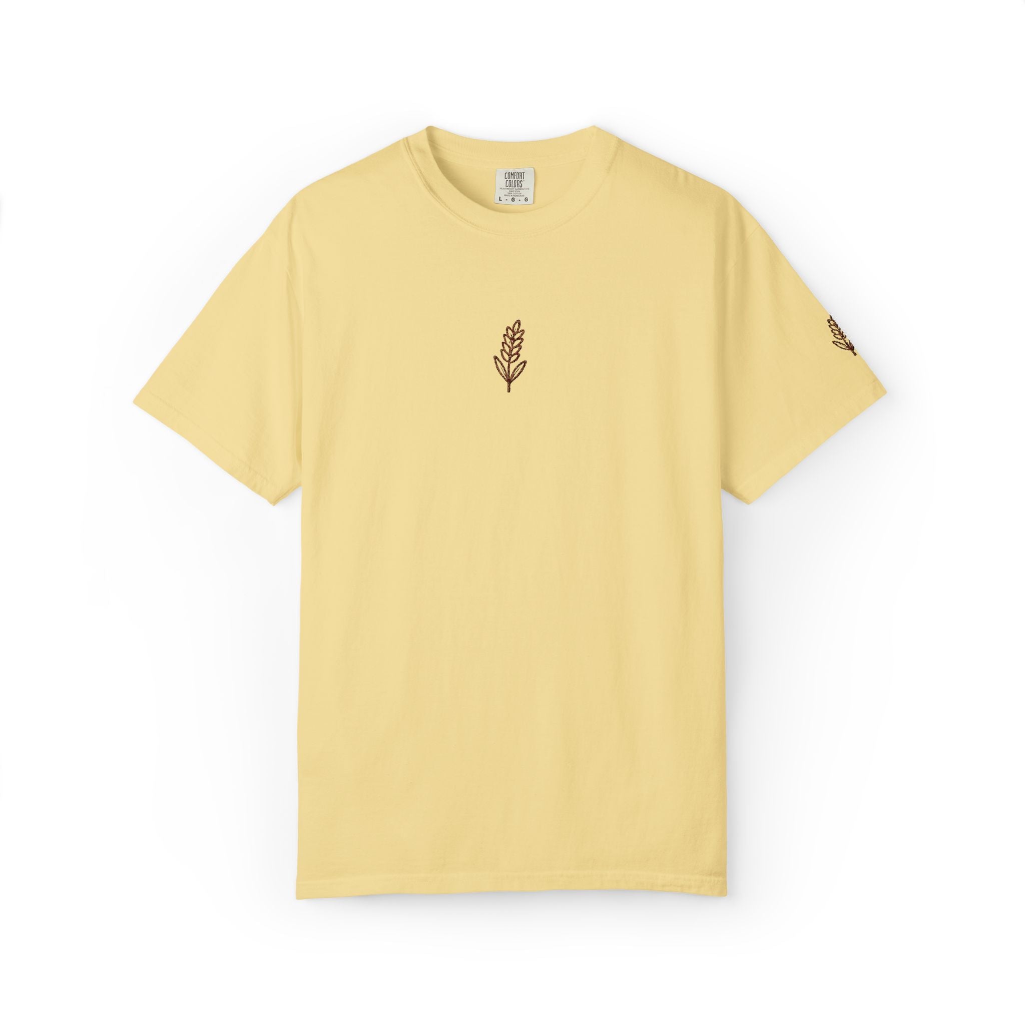 Christian Wheat Embroidered T-Shirt | Fall Comfort Colors Tee | Daily Bread Faith Shirt | Minimal Christian Fall Shirt
