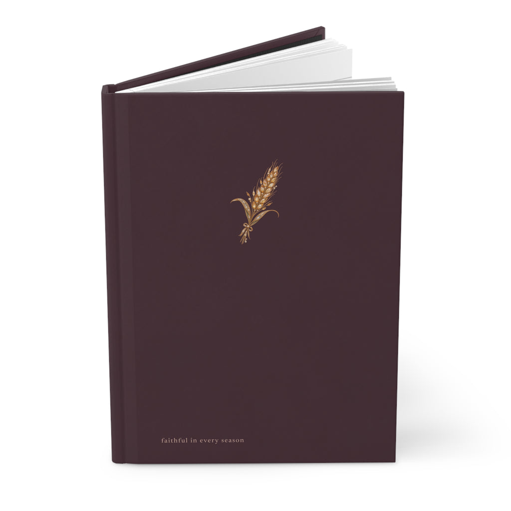 Matte Chocolate Brown Hardcover Journal — Faithful in Every Season