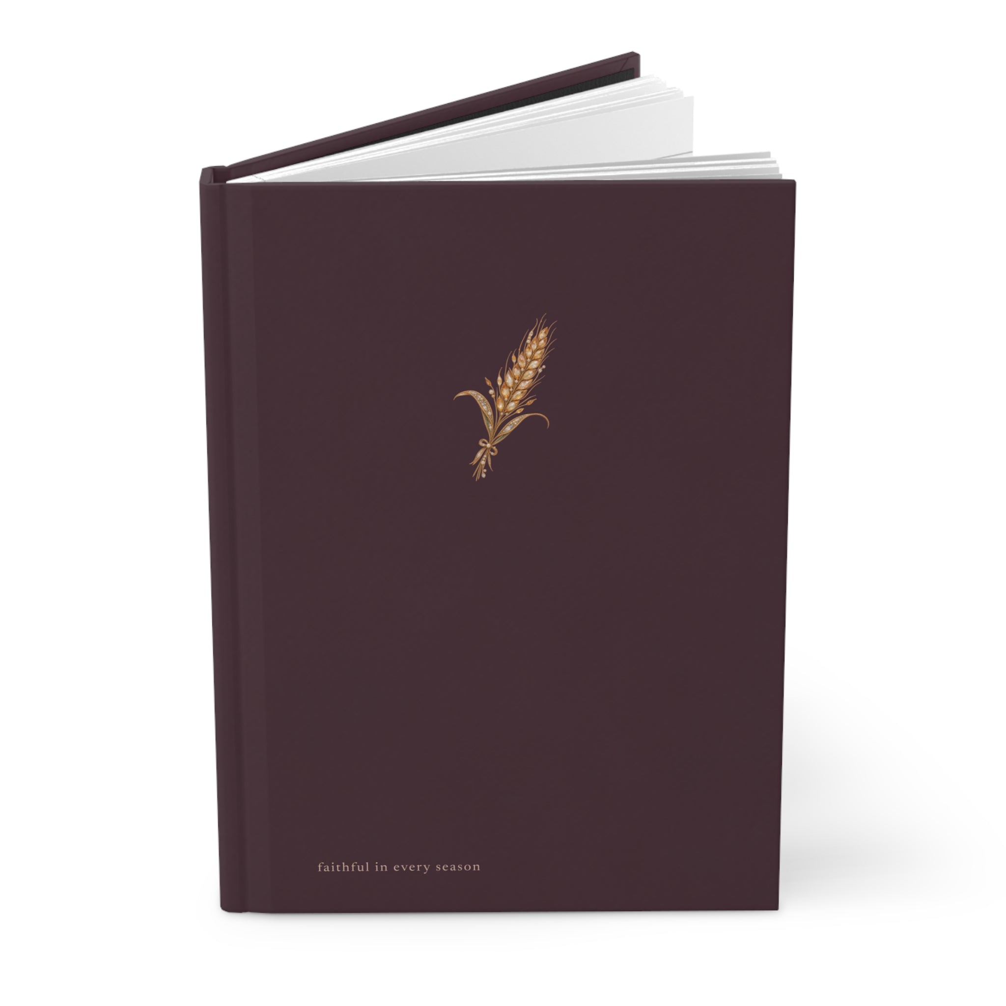 Matte Chocolate Brown Hardcover Journal — Faithful in Every Season