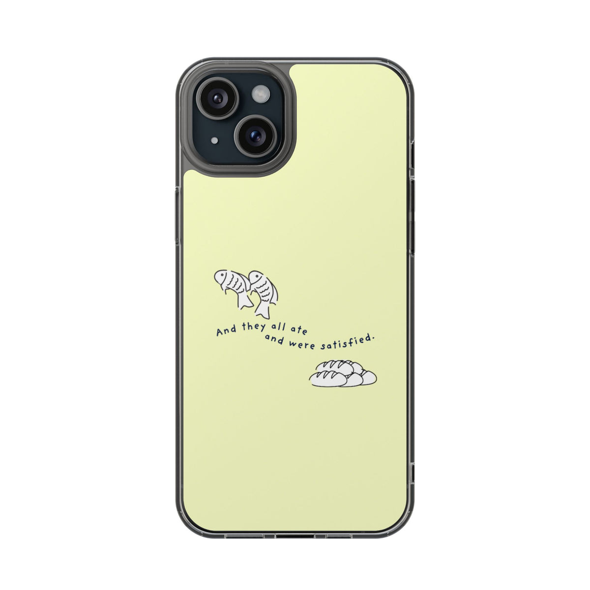 Clear Magnetic Phone Case Fish and Loaves iPhone Case, Butter Yellow Coastal Faith Cover