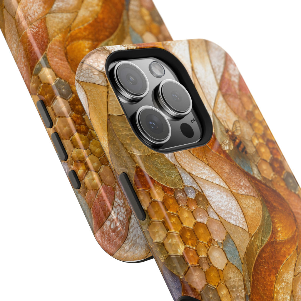 Abstract Amber Mosaic Phone Case — Magnetic Impact-Resistant iPhone Cover