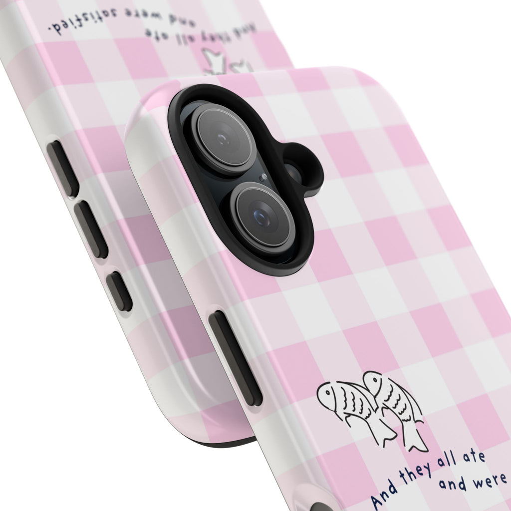 FISH AND LOAVES Gingham Phone Case (Pink)
