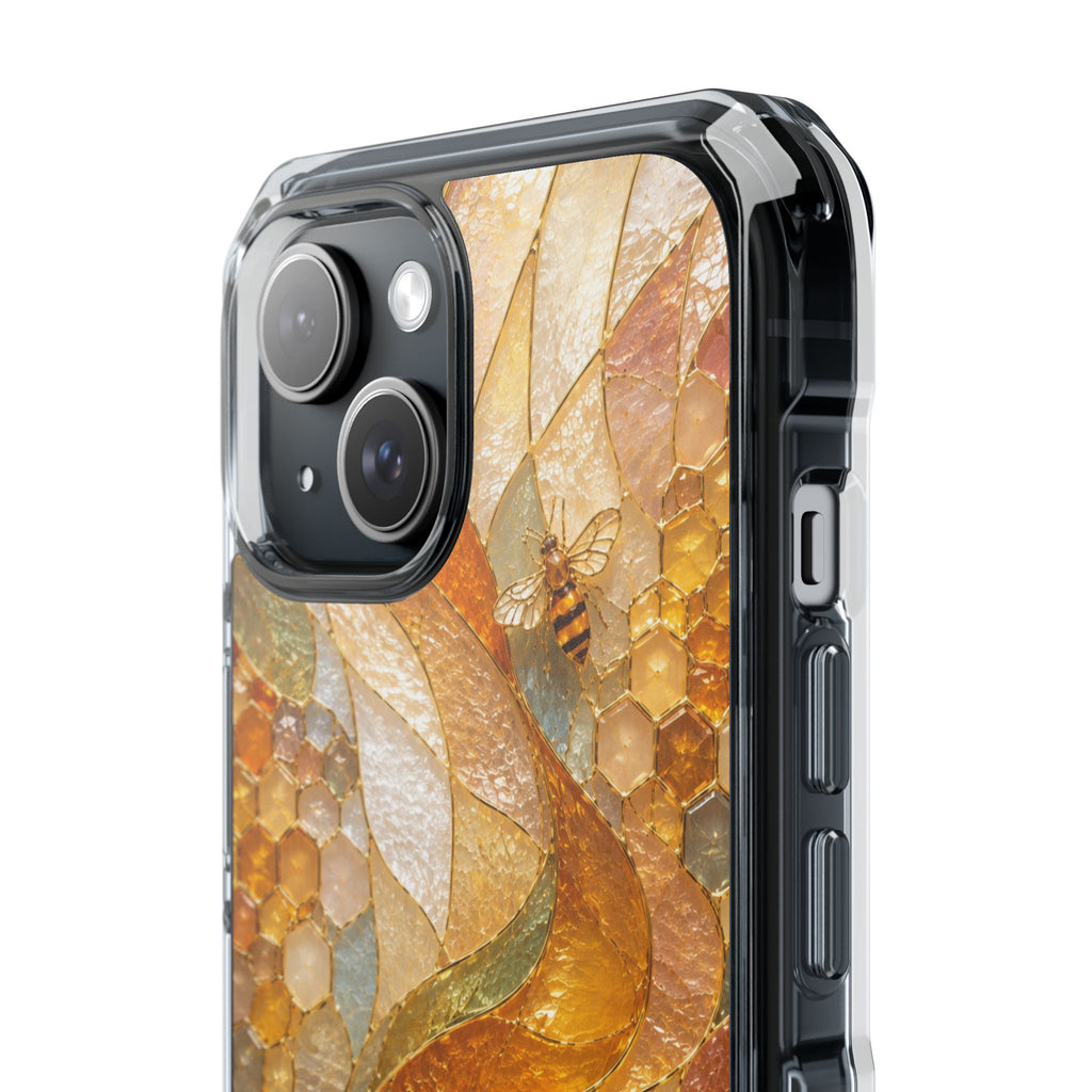 Clear Magnetic Phone Case — Autumn Mosaic Swirl Design