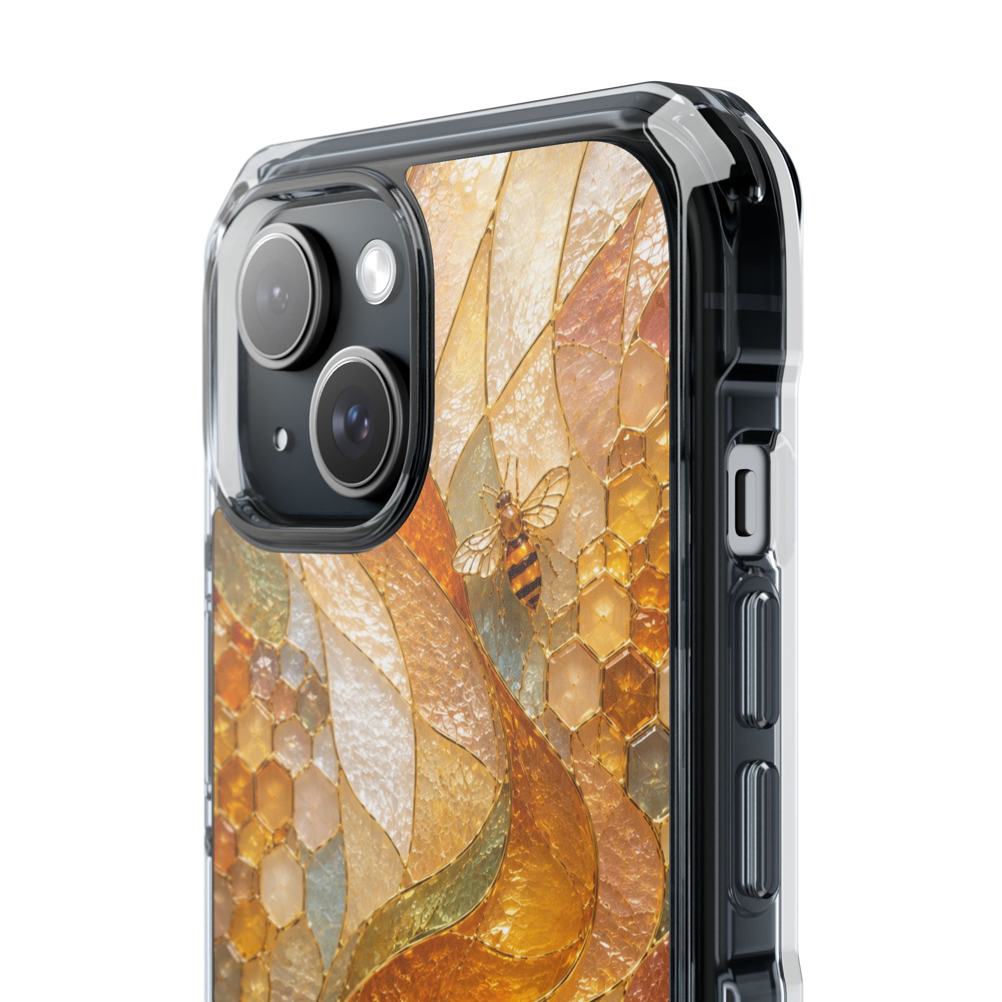 Clear Magnetic Phone Case — Autumn Mosaic Swirl Design