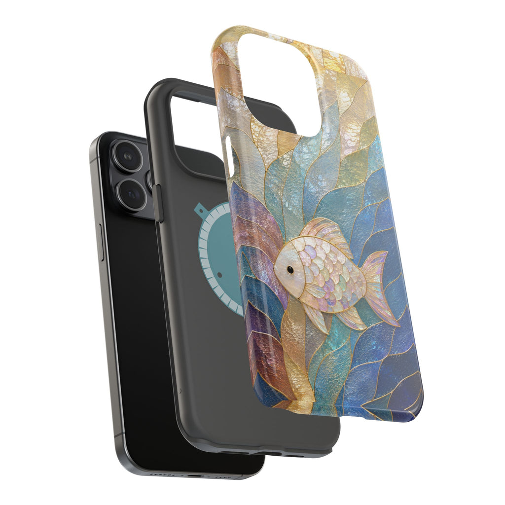 Fish Mosaic Magnetic Phone Case — Impact-Resistant Ocean Art