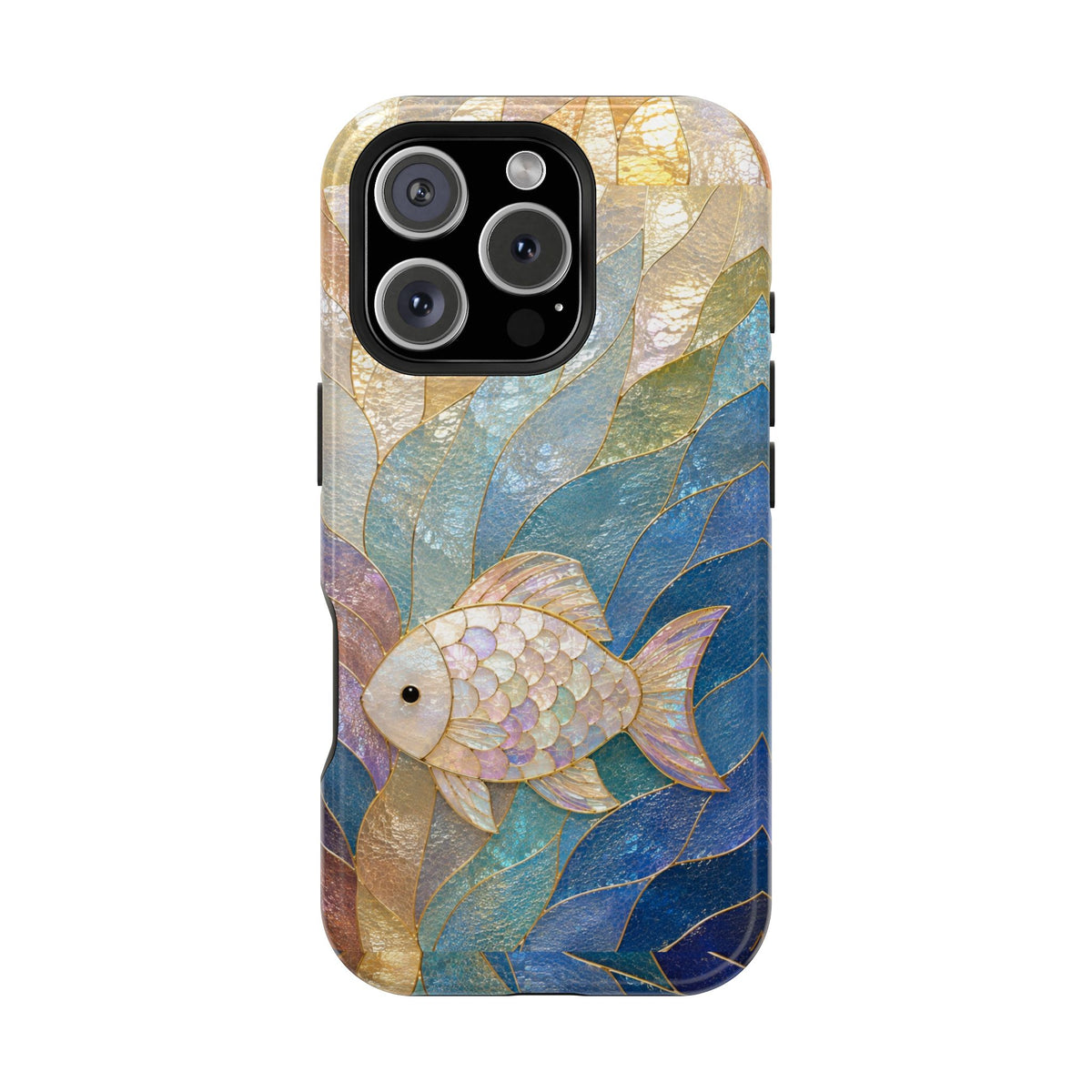 Fish Mosaic Magnetic Phone Case — Impact-Resistant Ocean Art