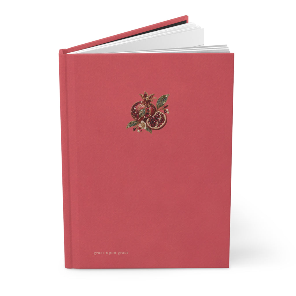 Matte Persimmon Pomegranate Hardcover Journal — Red Notebook for Gratitude & Daily Notes