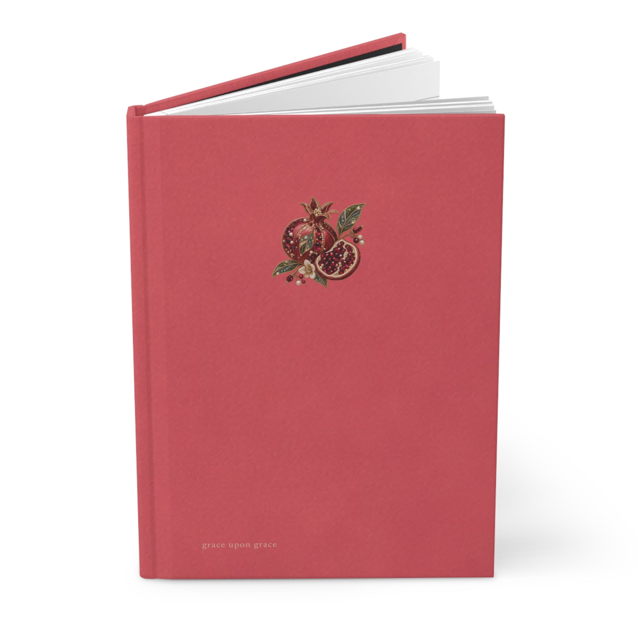 Matte Persimmon Pomegranate Hardcover Journal — Red Notebook for Gratitude & Daily Notes