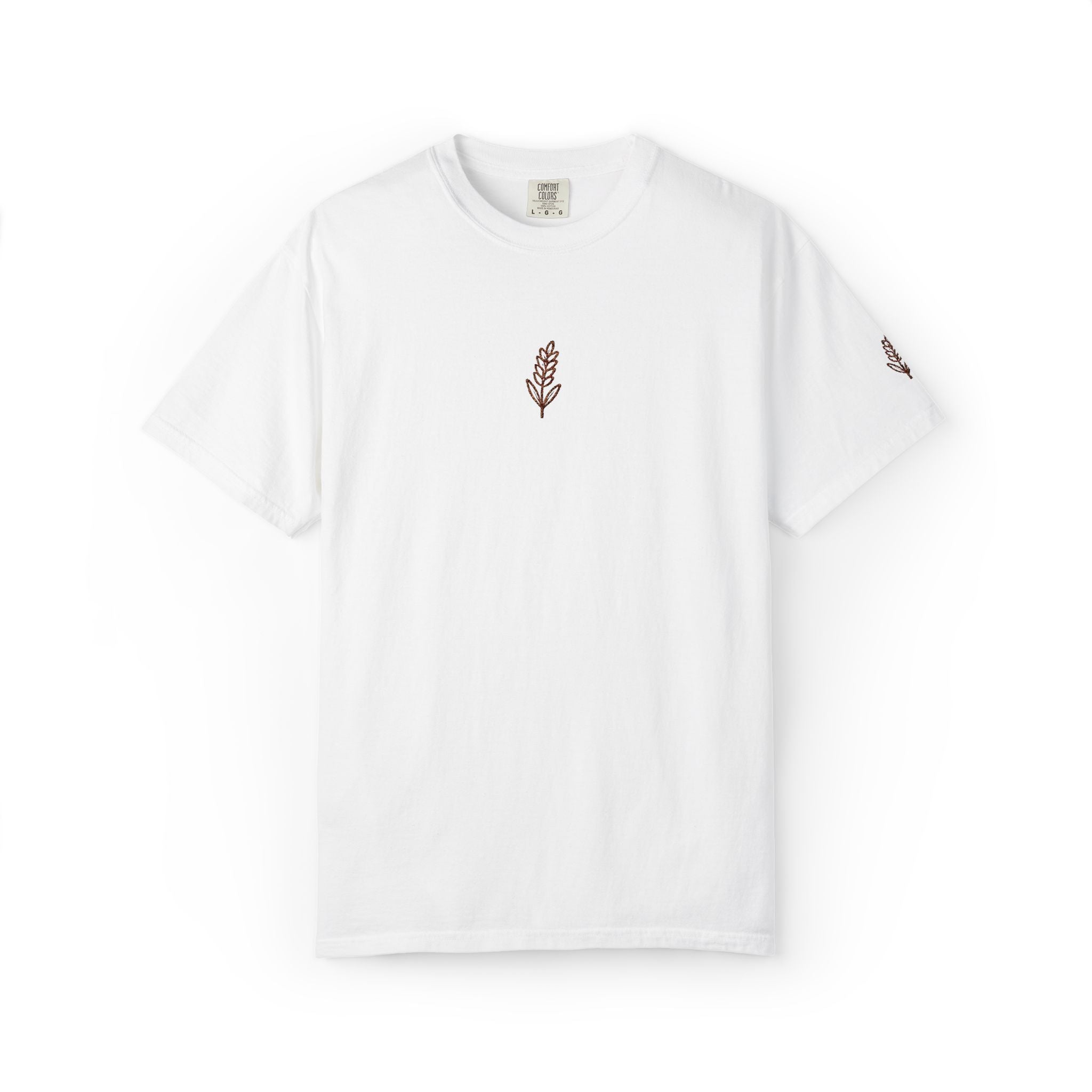 Christian Wheat Embroidered T-Shirt | Fall Comfort Colors Tee | Daily Bread Faith Shirt | Minimal Christian Fall Shirt