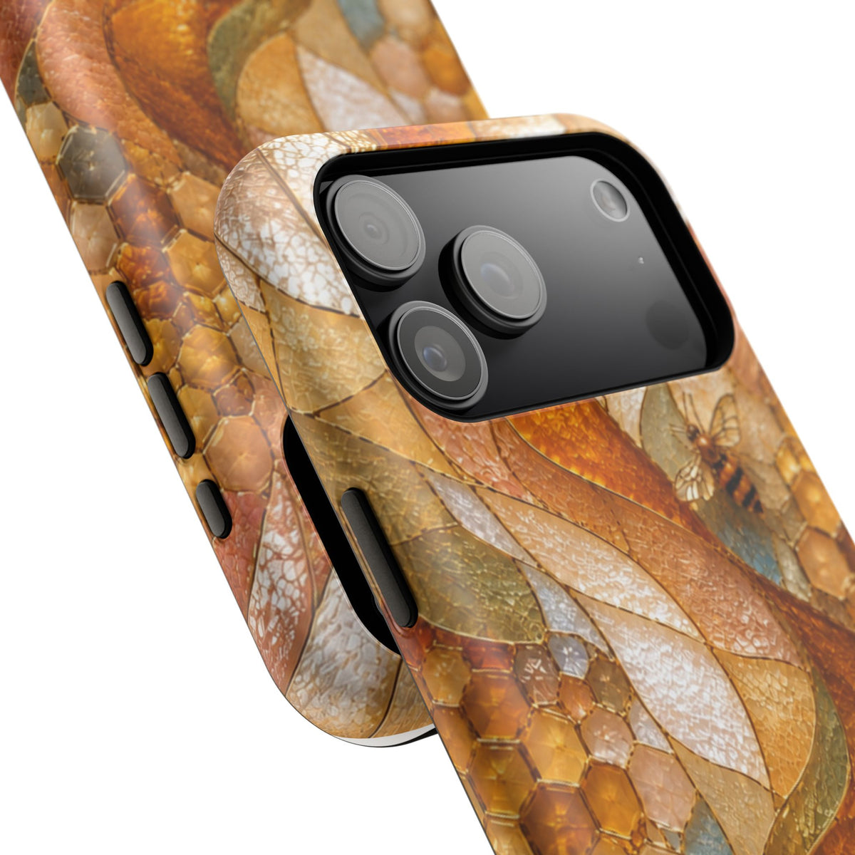 Abstract Amber Mosaic Phone Case — Magnetic Impact-Resistant iPhone Cover
