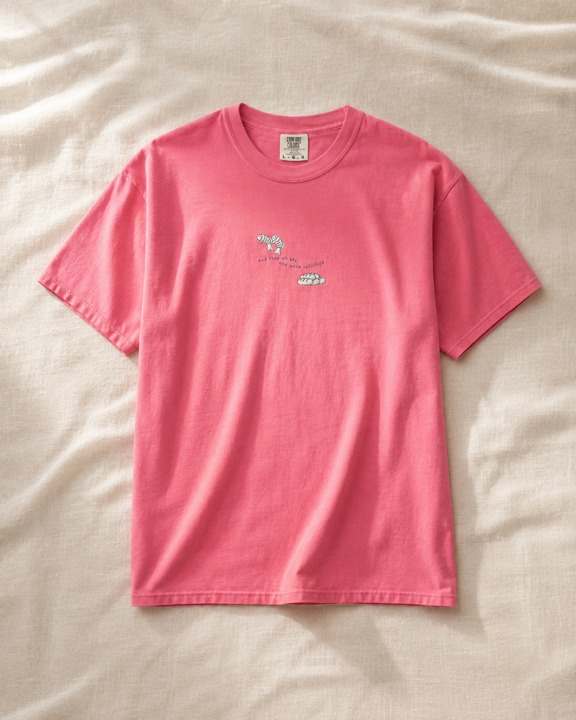 Embroidered Fish and Loaves Comfort Colors Shirt, Christian T-Shirt, Matthew 14 Tee, Bible Study Shirt, Christian Gift for Women, Church Tee