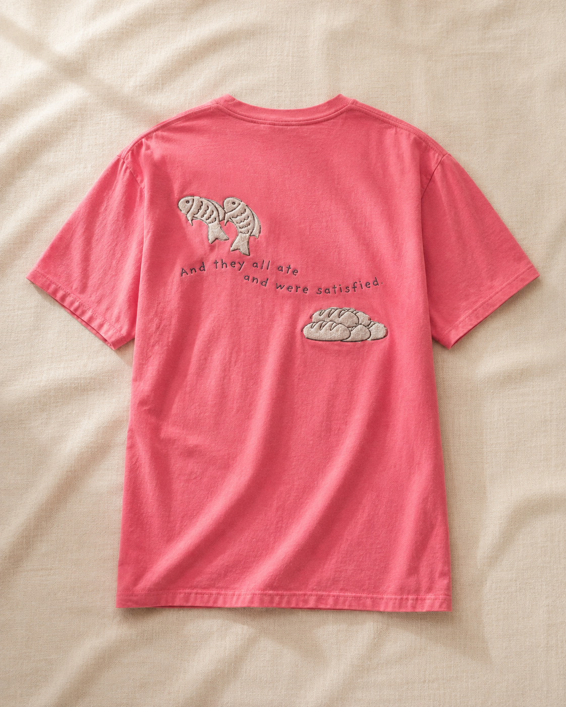 Embroidered Fish and Loaves Comfort Colors Shirt, Christian T-Shirt, Matthew 14 Tee, Bible Study Shirt, Christian Gift for Women, Church Tee