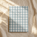Blue Gingham Christian Journal | Matthew 14:20 Hardcover Notebook | Bible Study Journal | Faith Gift for Women | Prayer Journal | Christian Stationery
