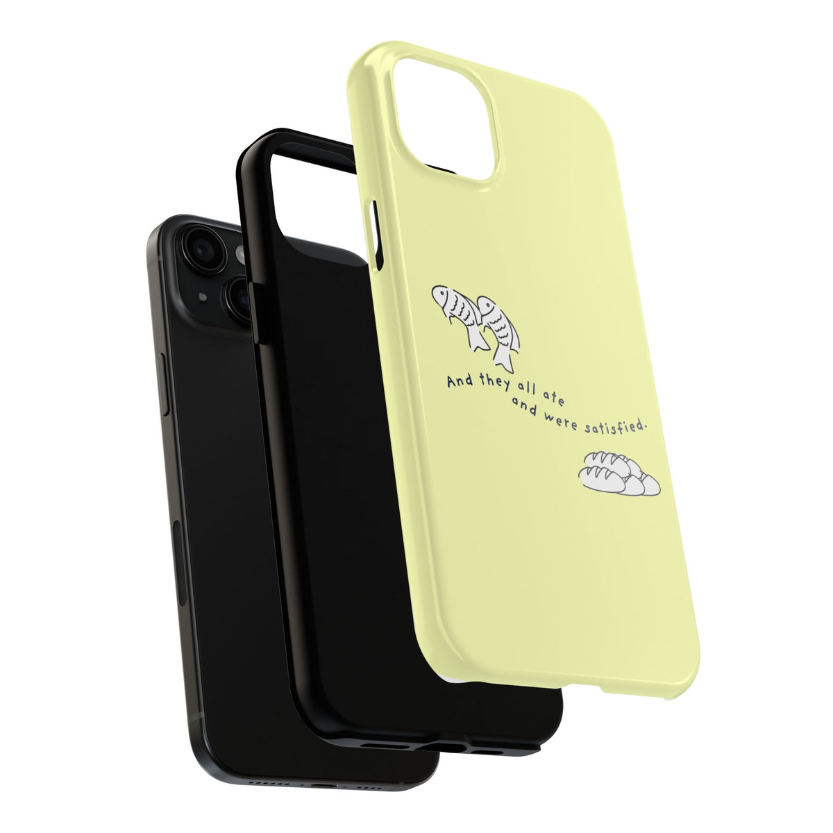 Fish and Loaves iPhone Case, Butter Yellow Coastal Faith Cover