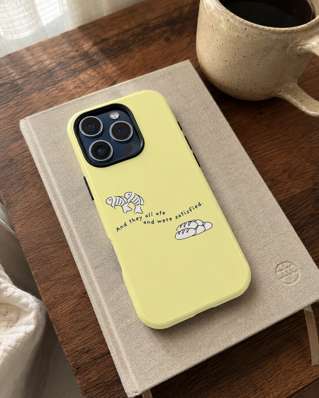 Fish and Loaves iPhone Case, Butter Yellow Coastal Faith Cover