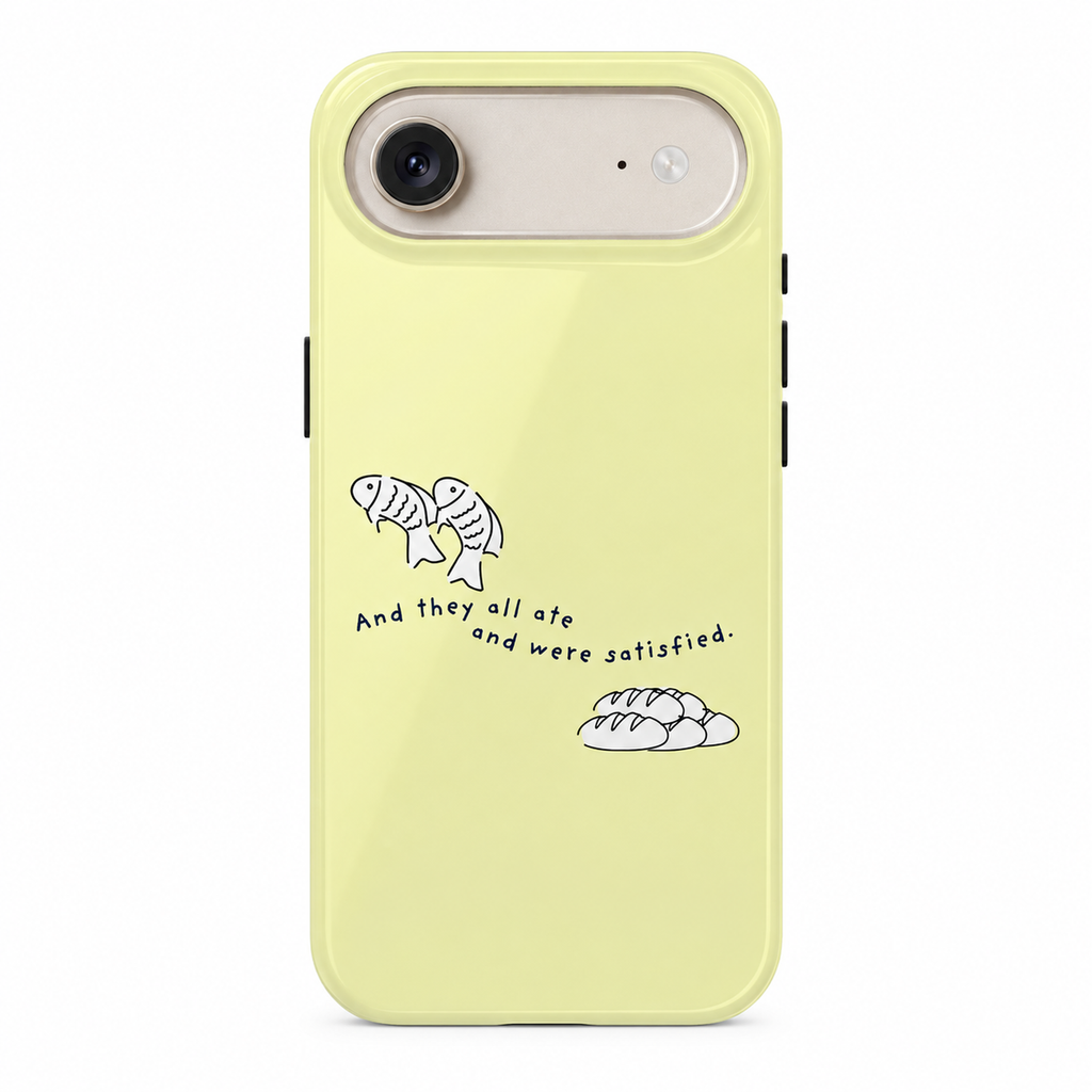 Fish and Loaves iPhone Case, Butter Yellow Coastal Faith Cover